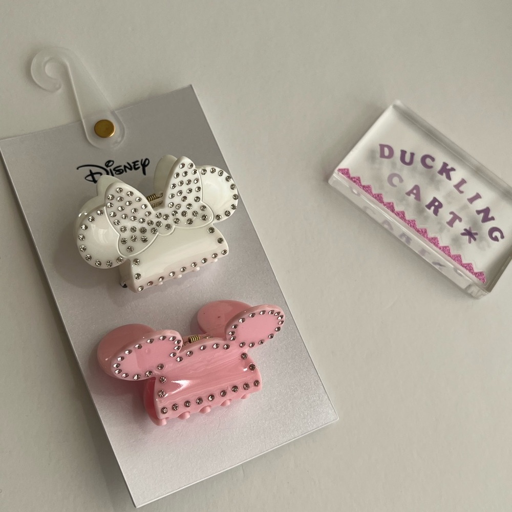 NEW  Baublebar x Disney  Mickey and Minnie Rhinestone Hair Claws Clip 2 set